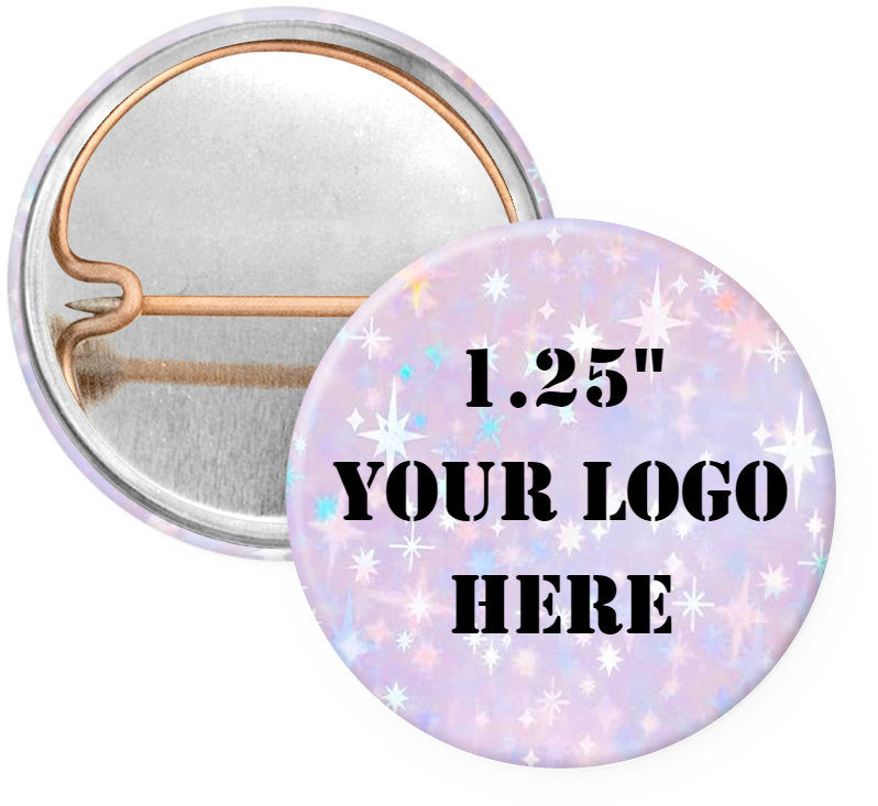1.25" Star Iridescent Custom Pinback Buttons