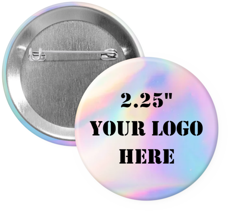 2.25" Clear Iridescent Custom Buttons