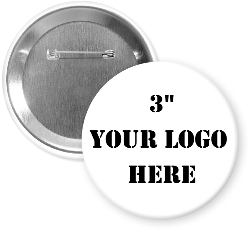 3" Standard Custom Pinback Buttons