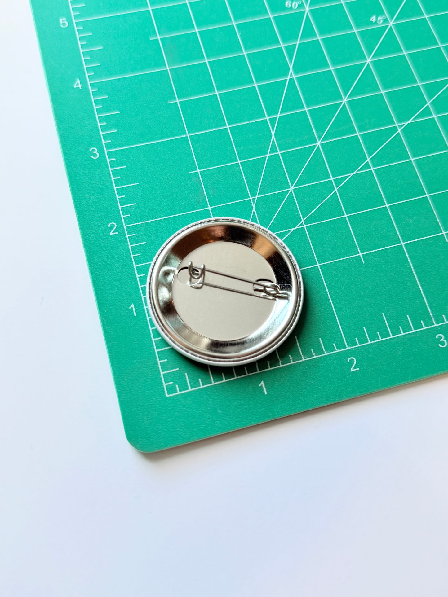 1.75" White and Pink textured Pinback Buttons