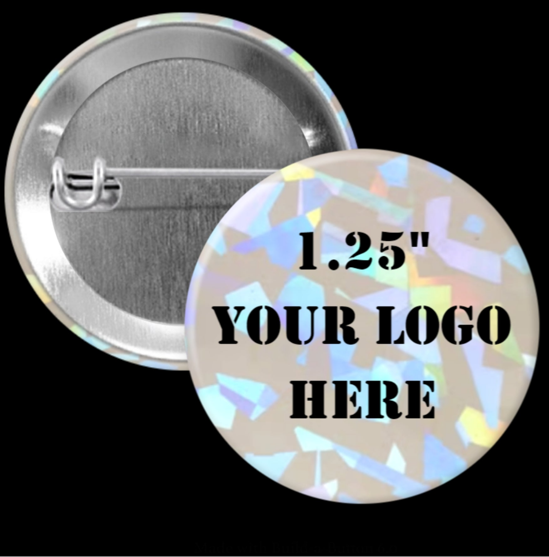 1.25" Shatter Iridescent Custom Pinback Buttons