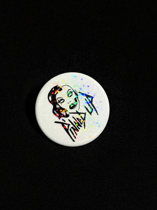 1.5" Dot Iridescent Custom Pinback Buttons