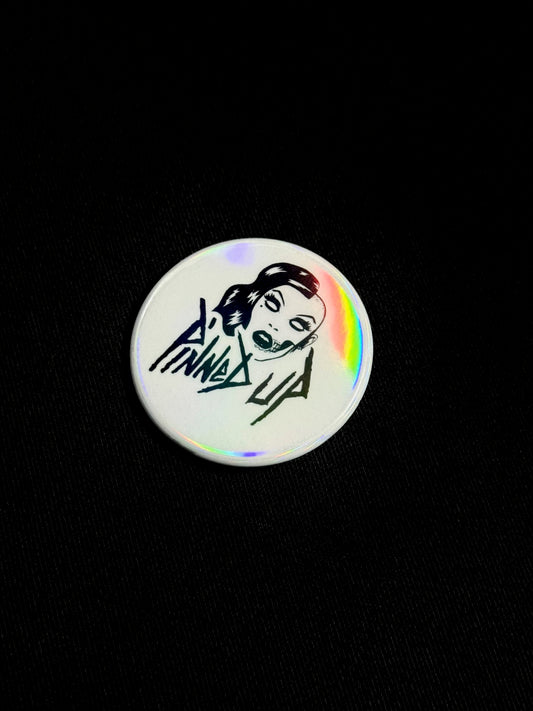 1.75" Clear Iridescent Custom Pinback Buttons