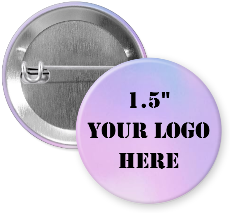 1.5" Clear Iridescent Custom Pinback Buttons