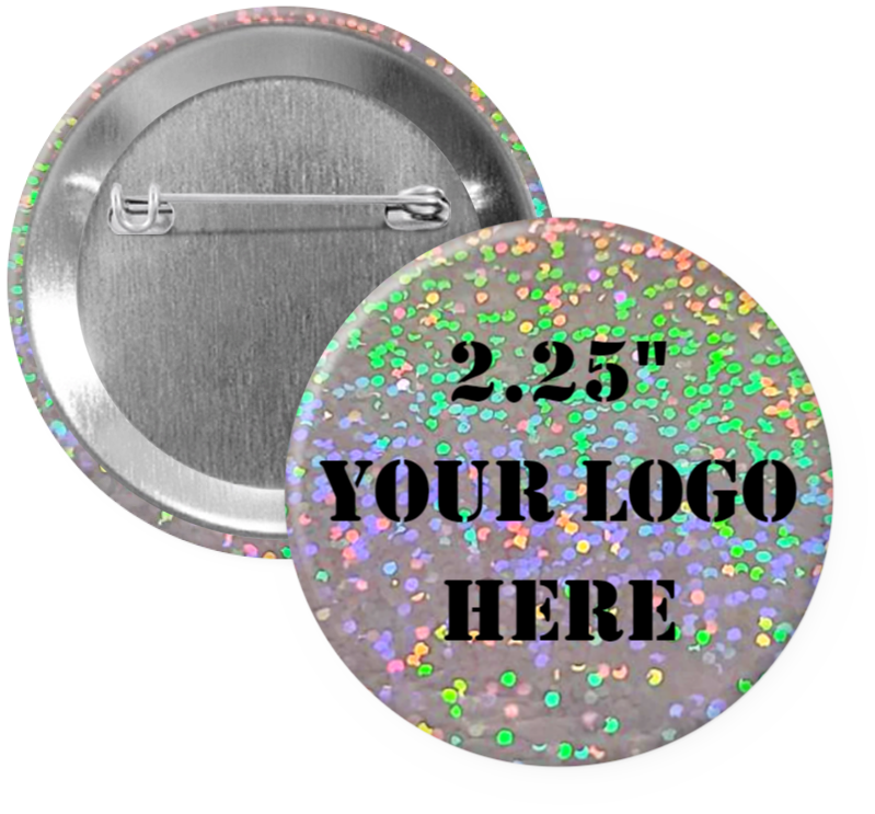 2.25" Dot Iridescent Custom Pinback Buttons