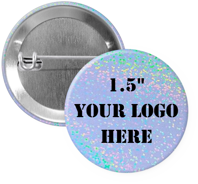 1.5" Dot Iridescent Custom Pinback Buttons