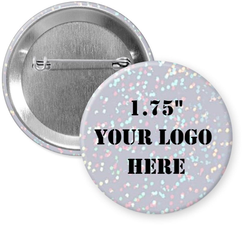 1.75" Dot Iridescent Custom Pinback Buttons