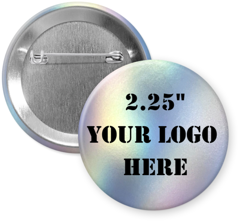 2.25" Matte Holographic Custom Pinback Buttons