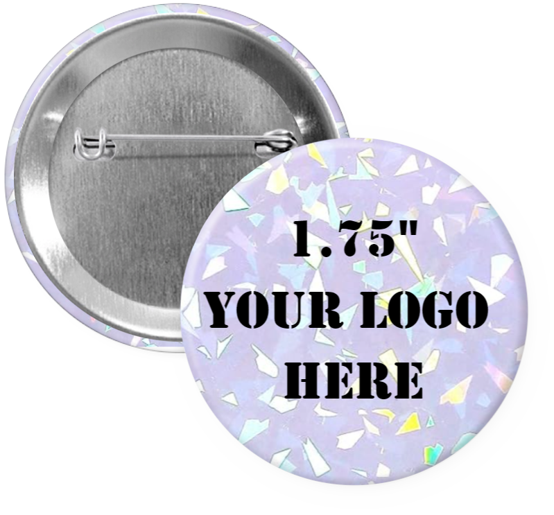 1.75" Shatter Iridescent Custom Pinback Buttons