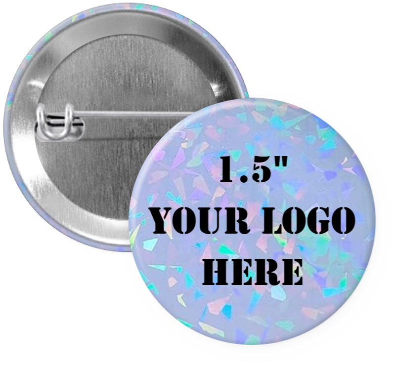 1.5" Shatter Iridescent Custom Pinback Buttons