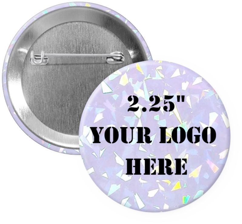 2.25" Shatter Iridescent Custom Pinback Buttons