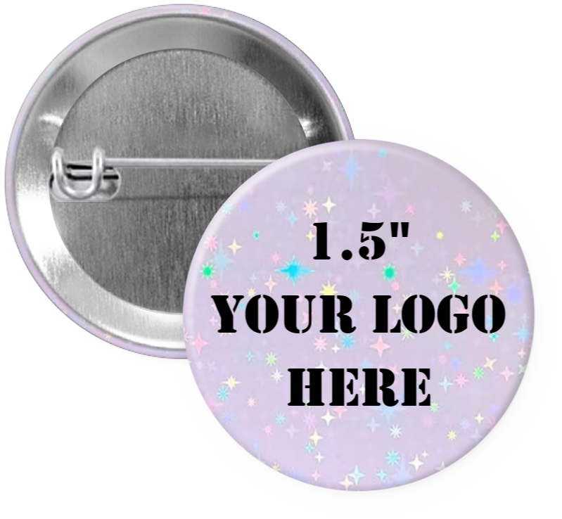 1.5" Star Iridescent Custom Pinback Buttons