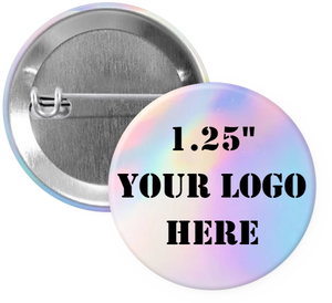 1.25" Clear Holographic Custom Pinback Buttons