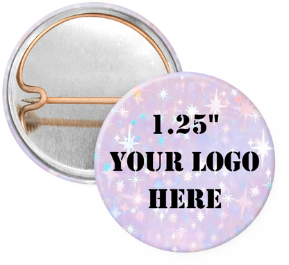 1.25" Star Iridescent Custom Pinback Buttons