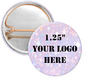 1.25" Stars Holographic Custom Pinback Buttons