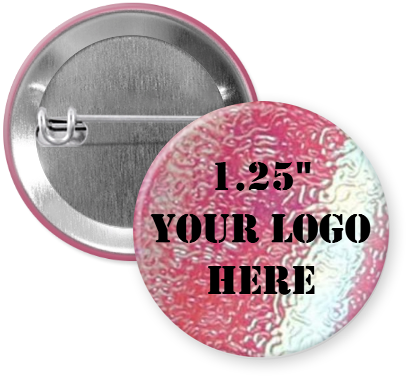 1.25" Rose Pink Textured Custom Pinback Buttons