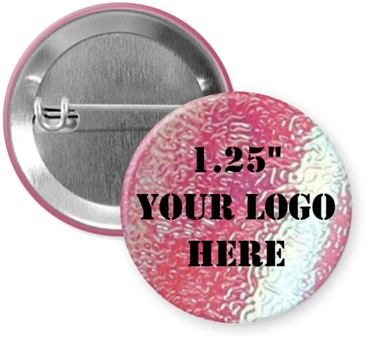 1.25" Rose Pink Textured Custom Pinback Buttons