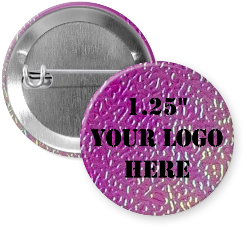 1.25" Purple Textured Custom Pinback Buttons