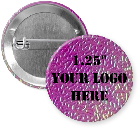1.25" Purple Textured Custom Pinback Buttons