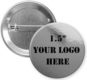 1.5" Metallic Silver Custom Pinback Buttons