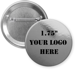 1.75" Metallic Silver Custom Pinback Buttons