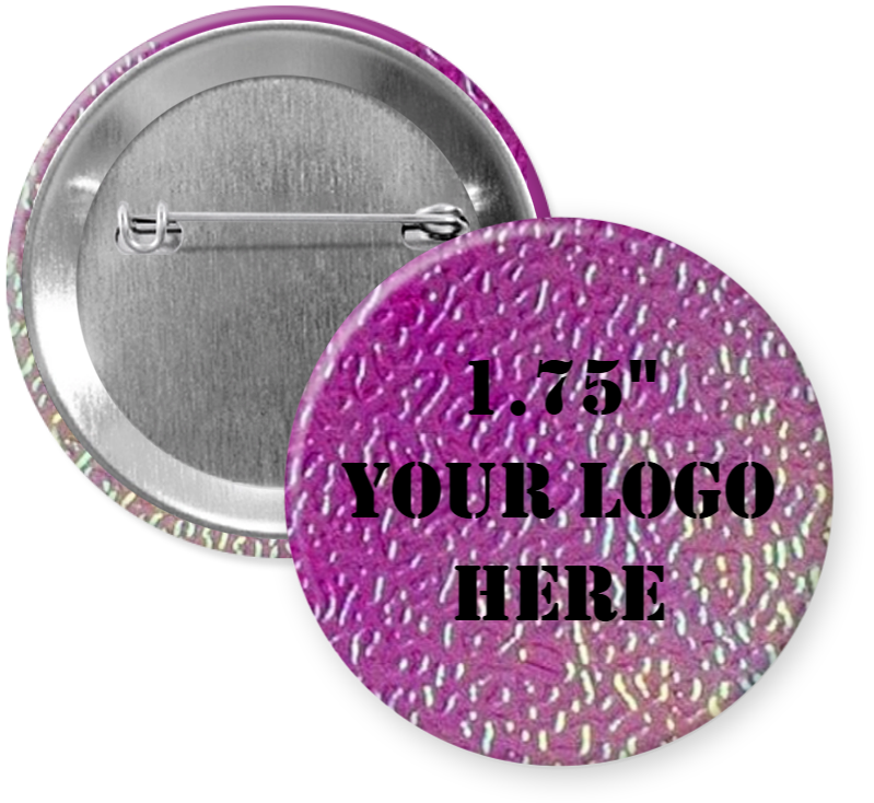 1.75" Purple textured Pinback Buttons