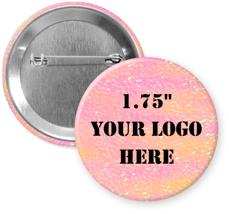 1.75" White and Pink textured Pinback Buttons