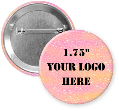 1.75" White and Pink Textured Pinback Buttons