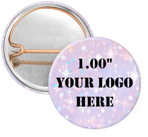 1.00" Stars Holographic Custom Pinback Buttons