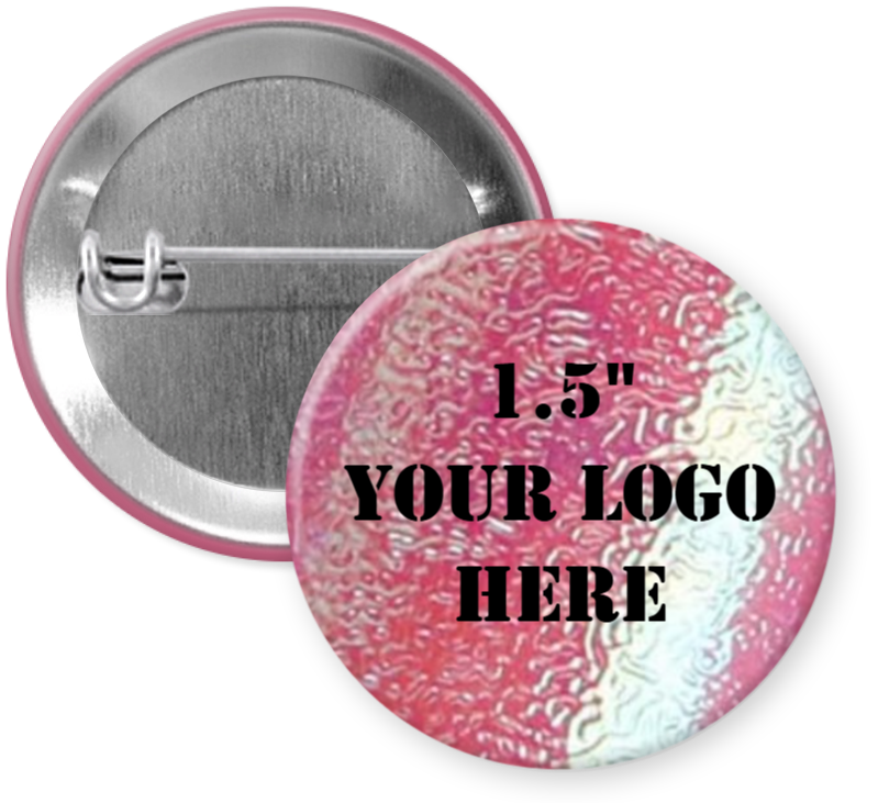 1.5" Rose Pink textured Pinback Buttons