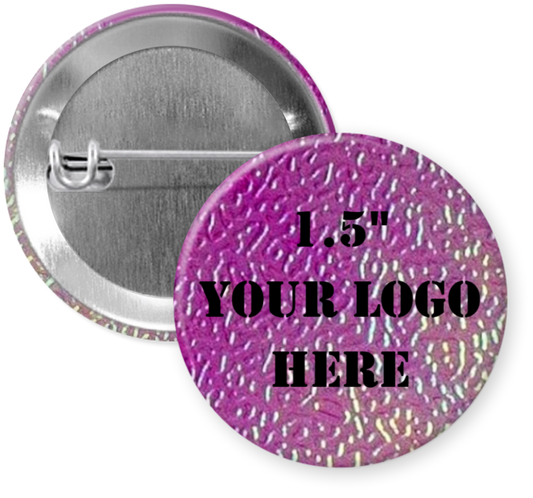 1.5" Purple textured Pinback Buttons