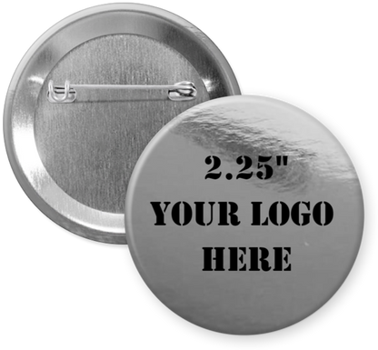 2.25" Metallic Silver Custom Pinback Buttons