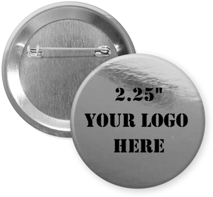 2.25" Metallic Silver Custom Pinback Buttons