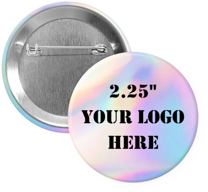 2.25" Clear Iridescent Custom Buttons