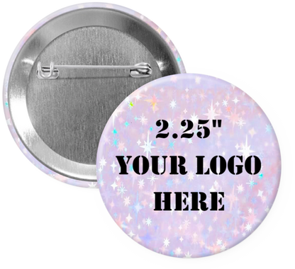 2.25" Star Iridescent Custom Pinback Buttons