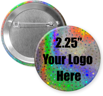 2.25" Holographic Stars Custom Pinback Buttons