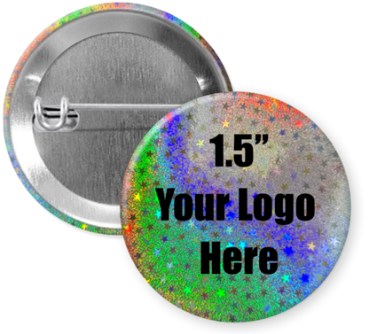 1.5" Holographic Stars Custom Pinback Buttons