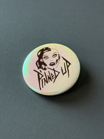 1.5" White and Pink textured Pinback Buttons