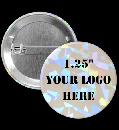 1.25" Shatter Iridescent Custom Pinback Buttons
