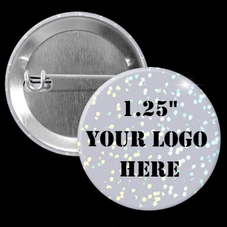 1.25" Dot Iridescent Custom Pinback Buttons