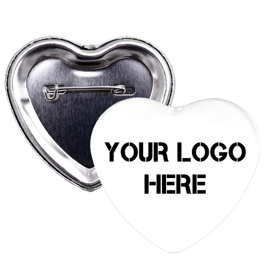 Heart Custom "Your Design" Pinback Buttons