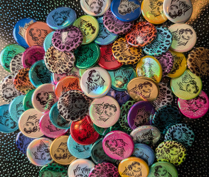 1.25" Holographic Mix Custom Pinback Buttons