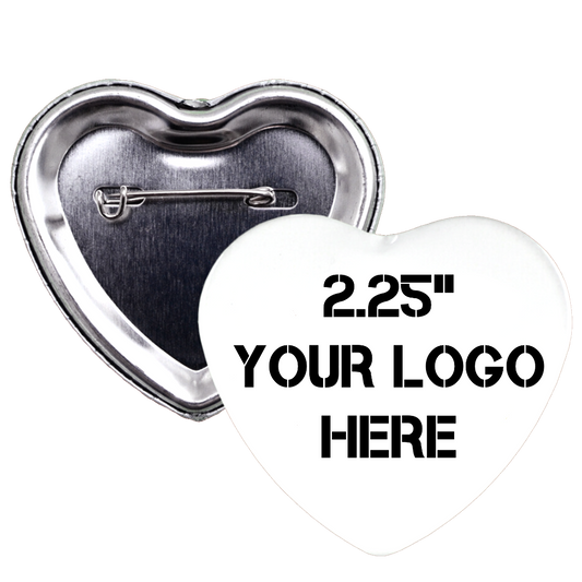 Heart Shape Custom Your Design Pinback Buttons