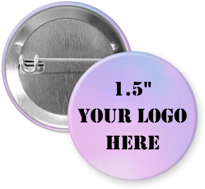 1.5" Clear Iridescent Custom Pinback Buttons