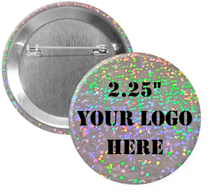 2.25" Dot Iridescent Custom Pinback Buttons
