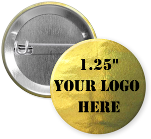 1.25" Gold Custom Pinback Buttons