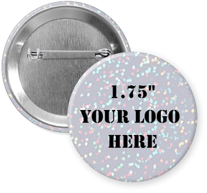 1.75" Dot Holographic Custom Pinback Buttons (1-5 Images)