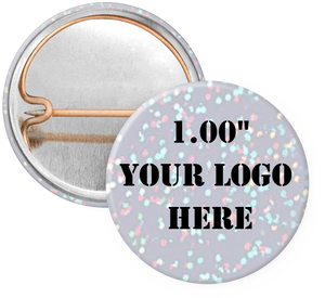 1.00" Dot Holographic Custom Pinback Buttons (1-5 Images)
