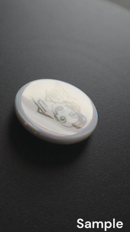 1.75" Clear Iridescent Custom Pinback Buttons