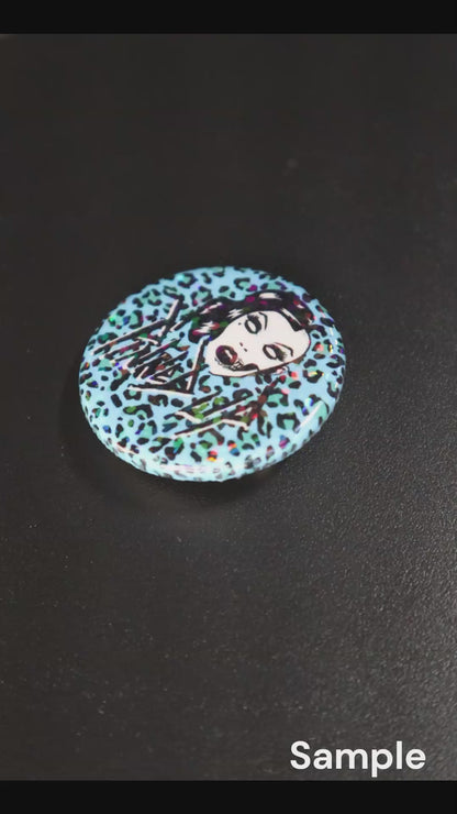 2.25" Dot Iridescent Custom Pinback Buttons